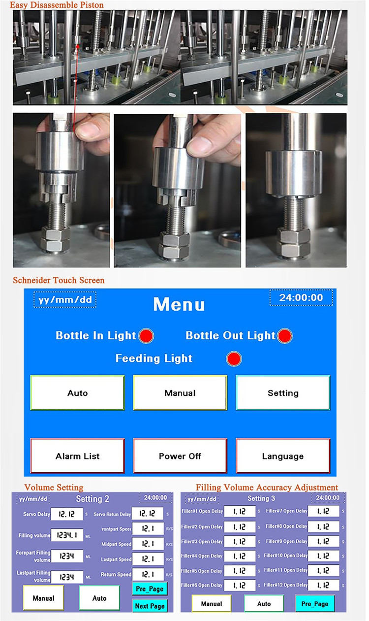 Automaattinen servomoottoripullojen täyttölaite 6